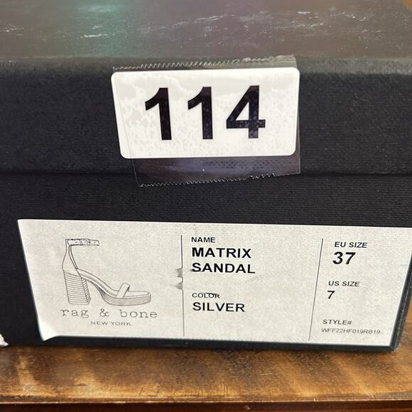 Rag & Bone Matrix Leather Ankle Strap Platform High Heel Sandals NEW EU 37 US 7 - Picture 8 of 8